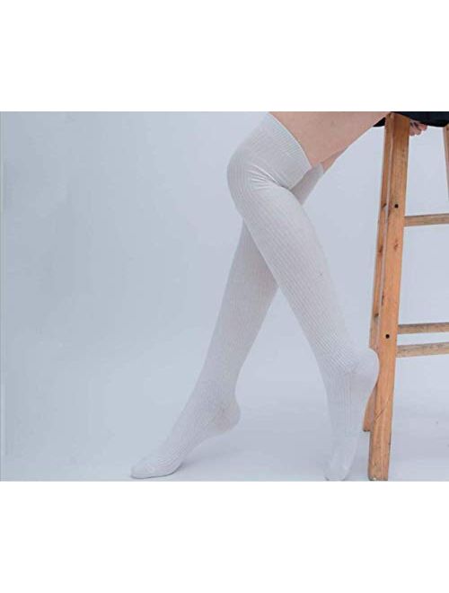 HFJJT Ladies Spring Summer Soft Cable Knit Over Knee Long Boot Thigh-High Warm Socks Leggings