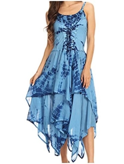 Sakkas Annabella Corset Bodice Handkerchief Hem Dress