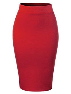 MixMatchy Women's Casual Classic Bodycon Pencil Skirt