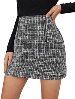 Women's Plaid High Waist Bodycon Mini Skirt