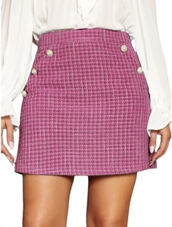 Women's Plaid High Waist Bodycon Mini Skirt