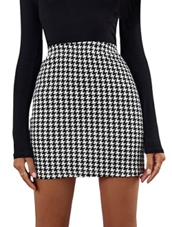 Women's Plaid High Waist Bodycon Mini Skirt