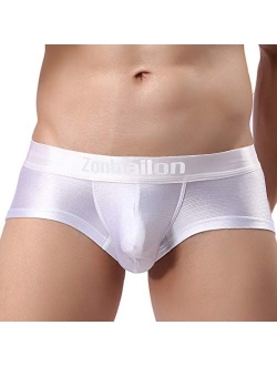 ZONBAILON Men's Sexy Underwear Bulge Pouch Ice Silk Underpants Low Rise Trunks Short Leg Boxer Briefs