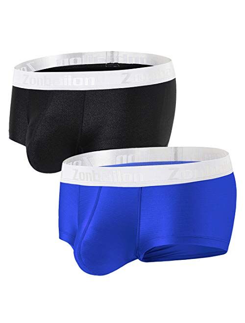 Zonbailon Mens Sexy Bulge Enhancing Briefs Underwear Men Low Rise Ice Silk  Lightweight Stretch Smooth Comfy Tagless Undies, 1*blue, M price in UAE,  UAE