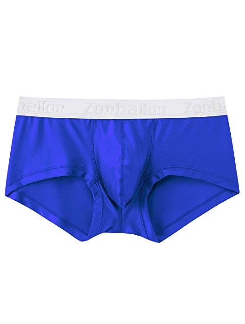 Buy ZONBAILON Men's Sexy Underwear Bulge Pouch Ice Silk Underpants Low Rise  Trunks Short Leg Boxer Briefs Online at desertcartINDIA