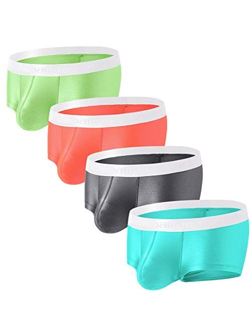 ZONBAILON Men's Sexy Underwear Bulge Pouch Ice Silk Underpants Low Rise Trunks Short Leg Boxer Briefs