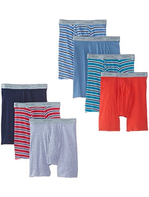 Fruit of the Loom Men's Super Value Stripe Solid Boxer Brief(Pack of 7)