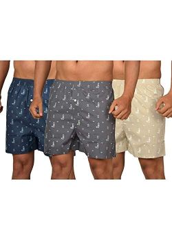 The Cotton Company Men's Cotton Boxers (Pack of 3)