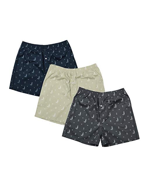 The Cotton Company Men's Cotton Boxers (Pack of 3)