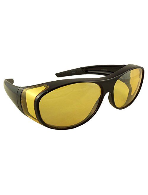 Ideal Eyewear Night Driving Wear Over Glasses Yellow Lens Fit Over Glasses