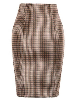 Womens Knee Length Elastic Waist Stretchy Bodycon Business Pencil Skirt