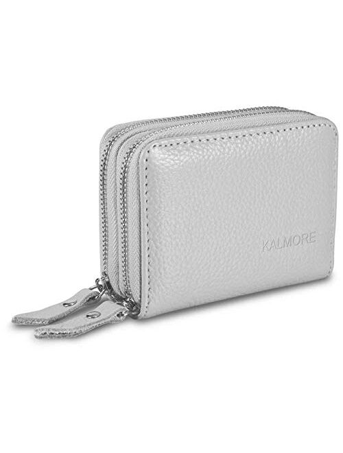 KALMORE Women's Leather RFID Secured Spacious Cute Zipper Card Wallet Small Purse