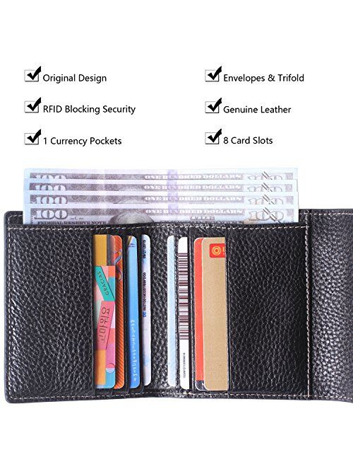 Small Leather Wallet for Women RFID Blocking Women's Credit Card Holder Cute Bifold Pocket Purse