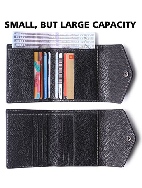 Small Leather Wallet for Women RFID Blocking Women's Credit Card Holder Cute Bifold Pocket Purse