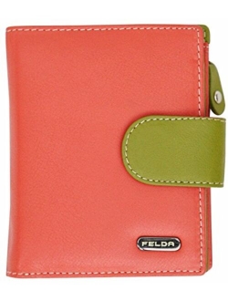 RFID Genuine Leather Ladies Soft Wallet Purse Womens Multi Colour 10 Card Slot