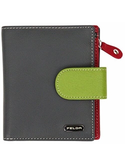 RFID Genuine Leather Ladies Soft Wallet Purse Womens Multi Colour 10 Card Slot