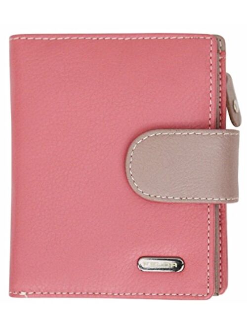 RFID Genuine Leather Ladies Soft Wallet Purse Womens Multi Colour 10 Card Slot