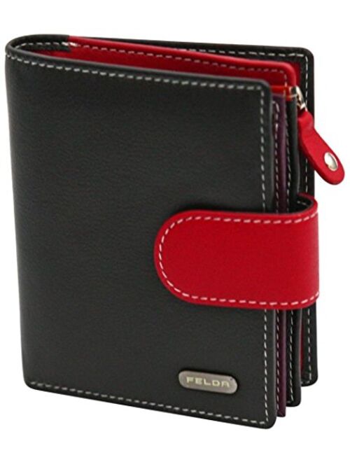 RFID Genuine Leather Ladies Soft Wallet Purse Womens Multi Colour 10 Card Slot