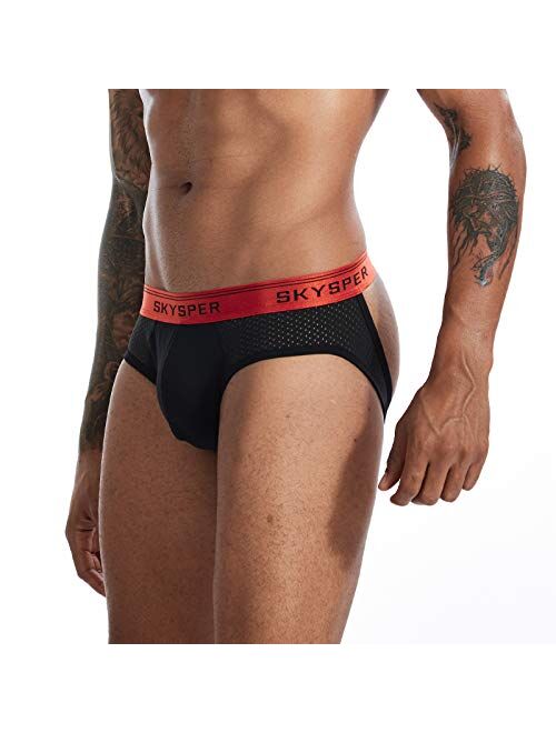 SKYSPER Men's Jockstrap Athletic Supporter Underwear Gym Strap Brief