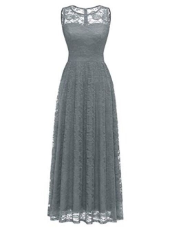 Wedtrend Women's Floral Lace Long Bridesmaid Dress Party Gown