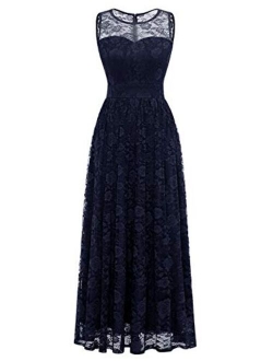 Wedtrend Women's Floral Lace Long Bridesmaid Dress Party Gown