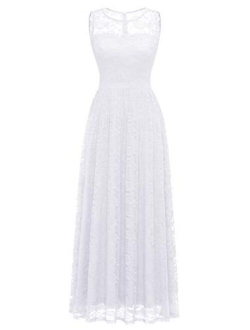 Wedtrend Women's Floral Lace Long Bridesmaid Dress Party Gown