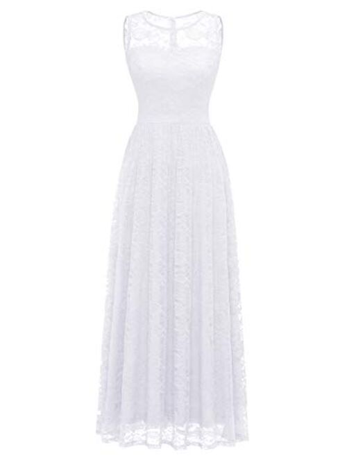 Wedtrend Women's Floral Lace Long Bridesmaid Dress Party Gown