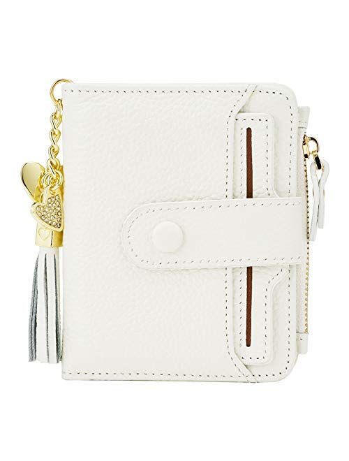 Women's RFID Mini Soft Leather Bifold Wallet With ID Window Card Sleeve Coin Purse