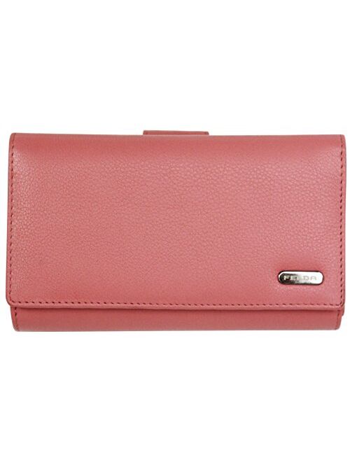 RFID Purse Genuine Leather Ladies Soft Wallet Womens Multi Colour 19 Card Slot