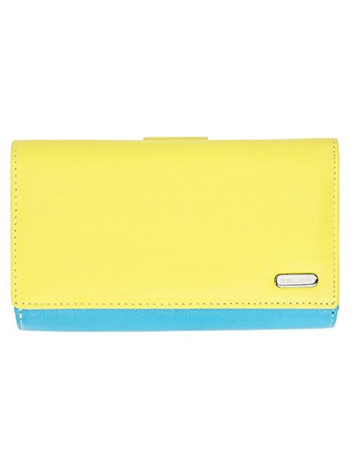 RFID Purse Genuine Leather Ladies Soft Wallet Womens Multi Colour 19 Card Slot