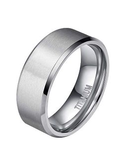 TIGRADE Titanium Rings 4MM 6MM 8MM 10MM Wedding Band in Comfort Fit Matte for Men Women