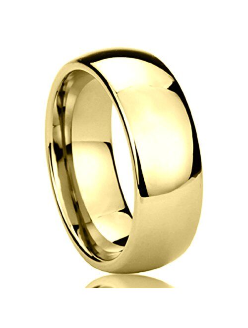 2mm 4mm 6mm 8mm Stainless Steel Silver/Gold/Black Wedding Band Ring Men Women Plain Dome Polished Classici Comfort Fit Band Ring