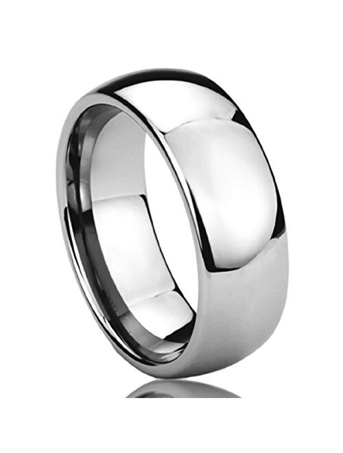 2mm 4mm 6mm 8mm Stainless Steel Silver/Gold/Black Wedding Band Ring Men Women Plain Dome Polished Classici Comfort Fit Band Ring