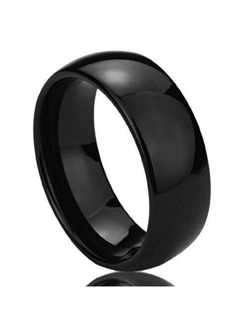 2mm 4mm 6mm 8mm Stainless Steel Silver/Gold/Black Wedding Band Ring Men Women Plain Dome Polished Classici Comfort Fit Band Ring