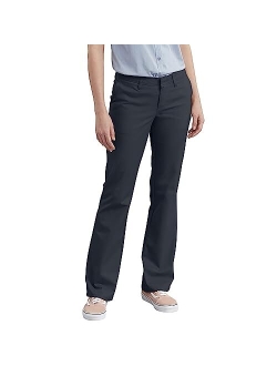 Women's Flat Front Stretch Twill Pant Slim Fit Bootcut