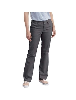 Women's Flat Front Stretch Twill Pant Slim Fit Bootcut