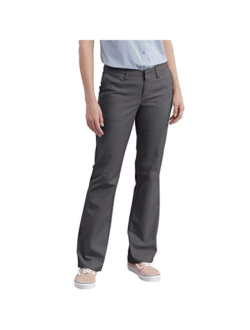 Dickies Women's Flat Front Stretch Twill Pant Slim Fit Bootcut