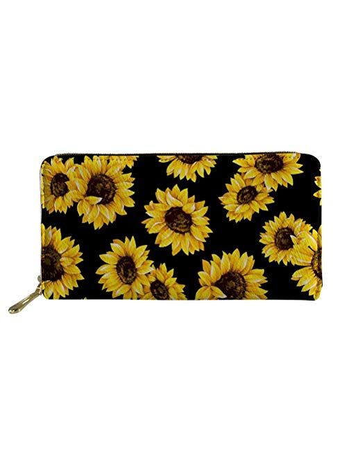 FOR U DESIGNS Women Zip Around Long Wallet PU Phone Clutch Travel Card Holder Purse