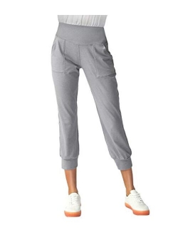 SPECIALMAGIC Women's Sweatpants Capri Pants Cropped Jogger Running Pants Lounge Loose Fit Drawstring Waist with Side Pockets