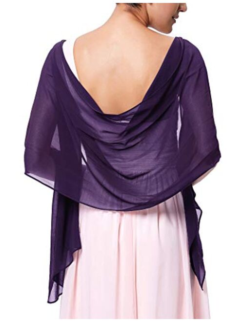 Kate Kasin Soft Chiffon Scarve Shawls Wraps and Pashmina for Evening Party Dress