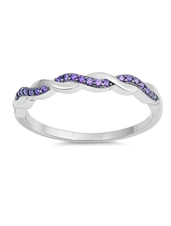 CHOOSE YOUR COLOR Sterling Silver Infinity Knot Ring