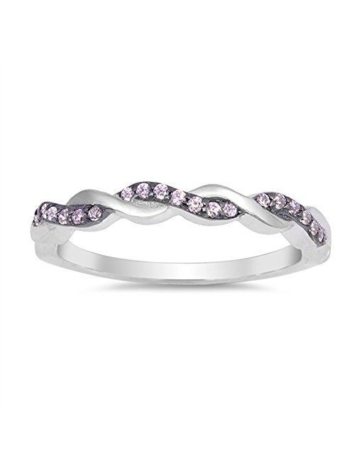 CHOOSE YOUR COLOR Sterling Silver Infinity Knot Ring