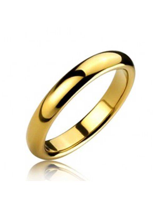 Basic Plain Simple Dome Couples Classic Black Rose Gold Plated Titanium 4MM Wedding Band Ring for Men Women Comfort Fit