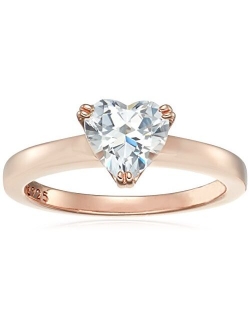 Platinum or Gold Plated Sterling Silver Fancy Shape Solitaire Ring made with Swarovski Zirconia