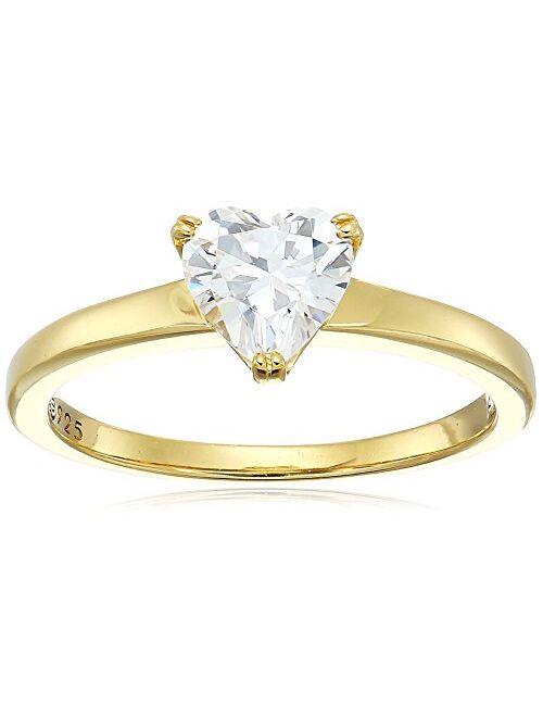 Platinum or Gold Plated Sterling Silver Fancy Shape Solitaire Ring made with Swarovski Zirconia