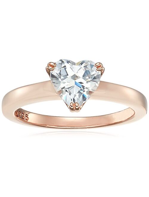 Platinum or Gold Plated Sterling Silver Fancy Shape Solitaire Ring made with Swarovski Zirconia