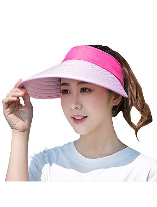 Sun Visor Hats Women Large Brim Summer UV Protection Beach Cap