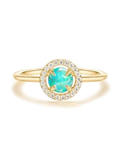 14K Gold Plated Cute Opal Ring, Adjustable | Gold Rings for Women