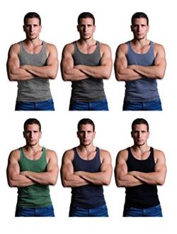 Men's 6 Pack Cotton A-Shirt Tanks