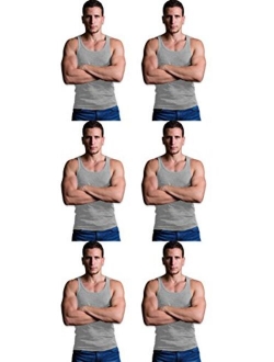 Men's 6 Pack Cotton A-Shirt Tanks